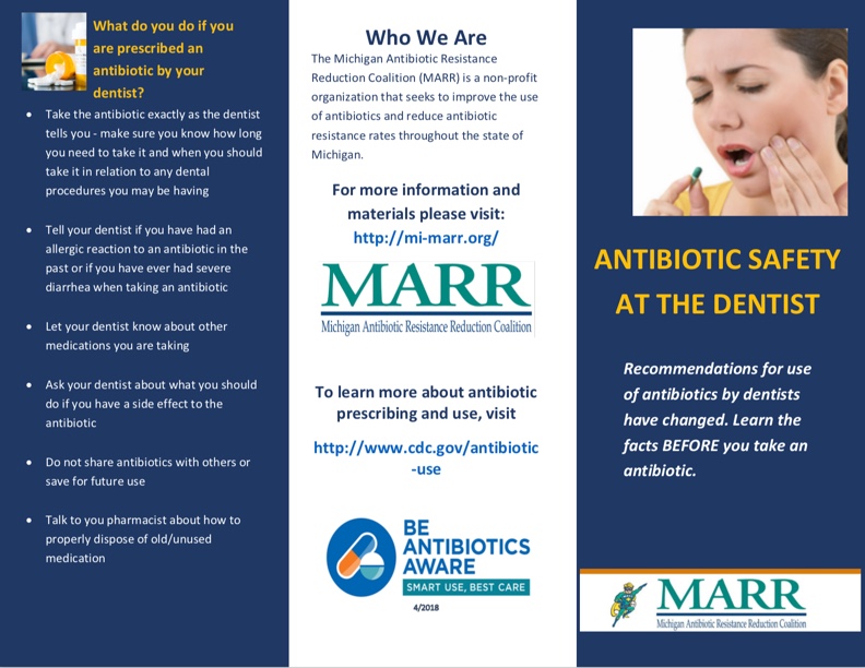 Antibiotic Safety at the Dentist Brochure front